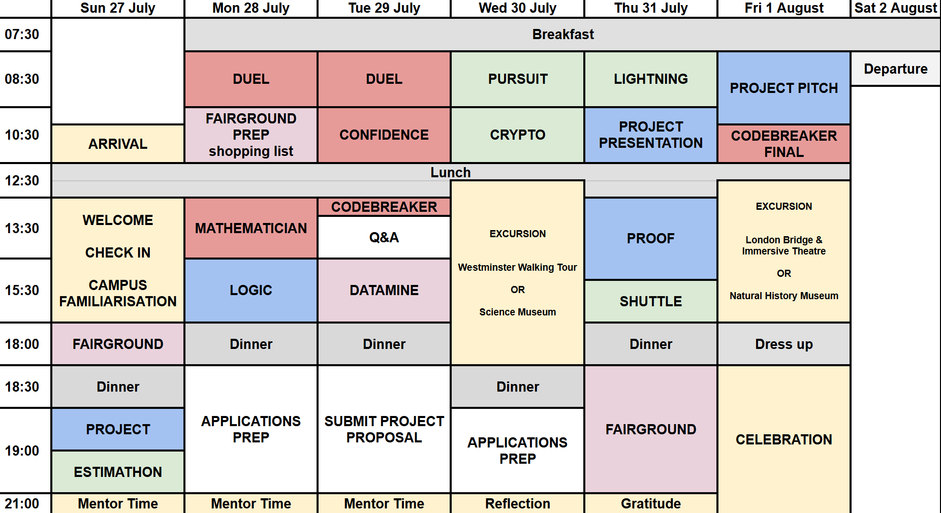 SF2025 Schedule